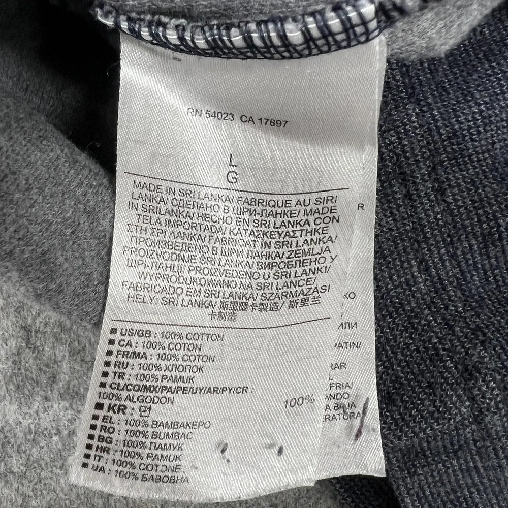 Banana Republic Sweater Mens L Blue‎ Gray Stripe 1/4 Zip Mock Neck Pullover Prep